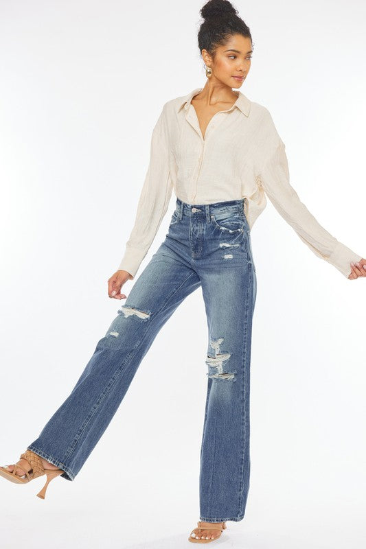 Camp Distressed Nineties Flare Jeans