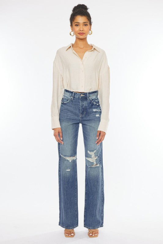 Camp Distressed Nineties Flare Jeans