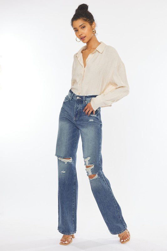 Camp Distressed Nineties Flare Jeans