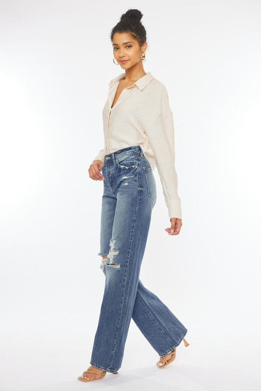 Camp Distressed Nineties Flare Jeans