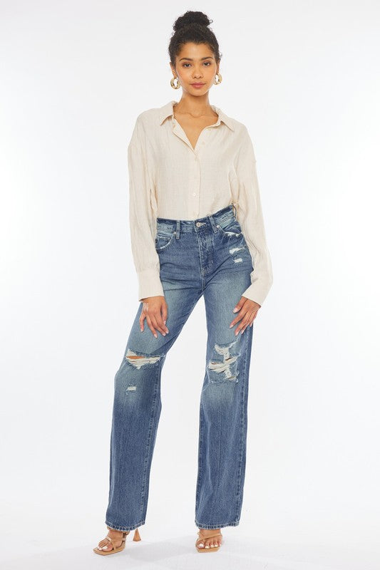 Camp Distressed Nineties Flare Jeans