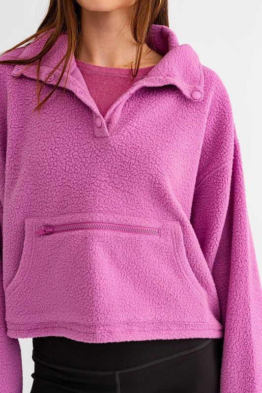 Boxy Fleece Pullover Sweater