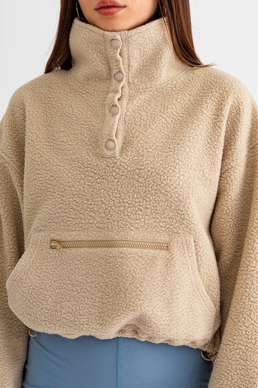 Boxy Fleece Pullover Sweater