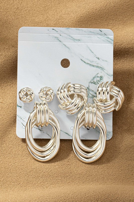 Tie Me a Knot Trio Earrings